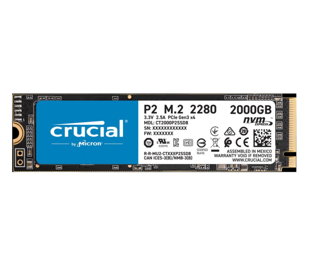 Crucial 2TB M.2 PCIe NVMe P2 - 655388 - zdjęcie